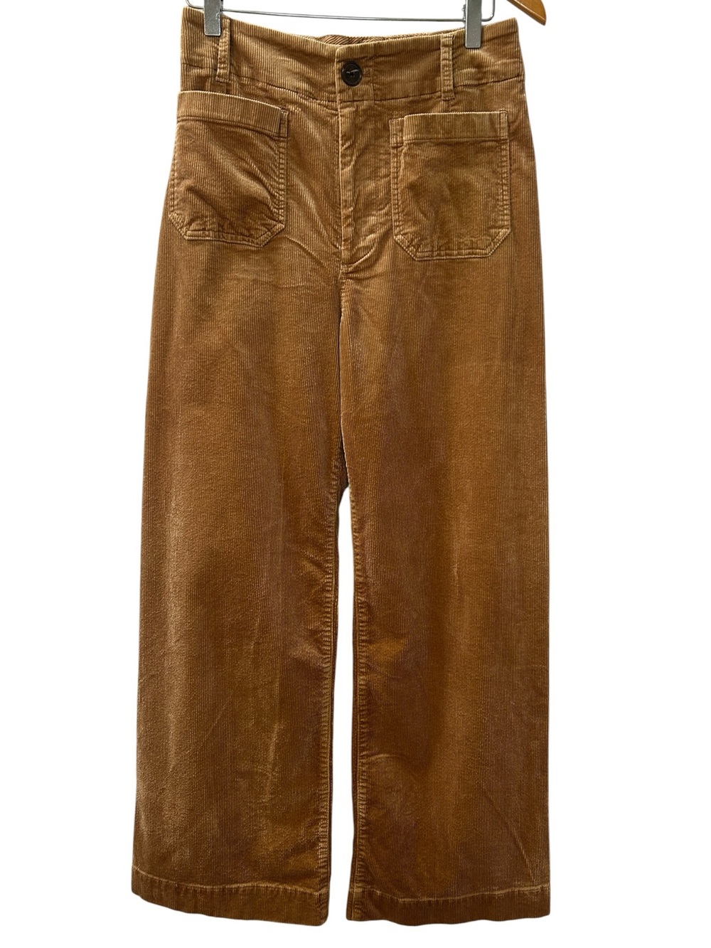 Anthropologie Maeve Collette Camel Corduroy Full Length Wide Leg Pants Women 29 - Picture 5 of 14